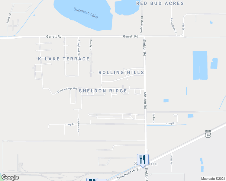 map of restaurants, bars, coffee shops, grocery stores, and more near 11026 Bauer Elm Street in Houston