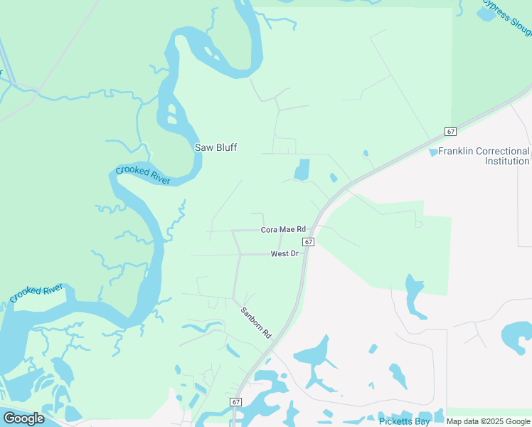 map of restaurants, bars, coffee shops, grocery stores, and more near 127 Cora Mae Road in Carrabelle