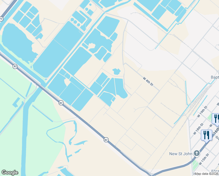 map of restaurants, bars, coffee shops, grocery stores, and more near Unnamed Road in Port Arthur