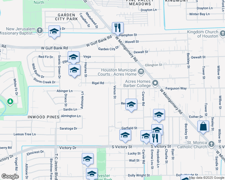 map of restaurants, bars, coffee shops, grocery stores, and more near 8326 Sunnyhill Street in Houston