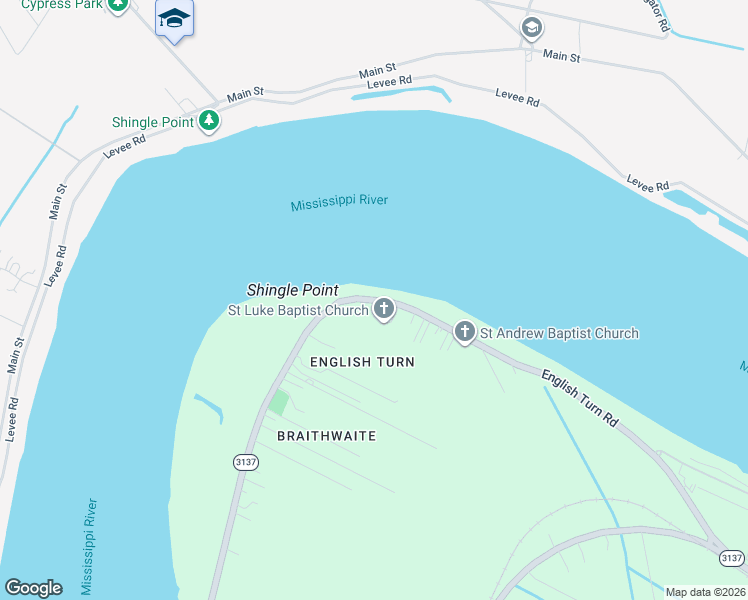 map of restaurants, bars, coffee shops, grocery stores, and more near 2970 English Turn Road in Plaquemines Parish