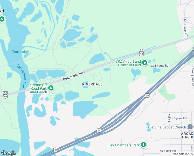 map of restaurants, bars, coffee shops, grocery stores, and more near 1333 Cherry Lane in Crosby