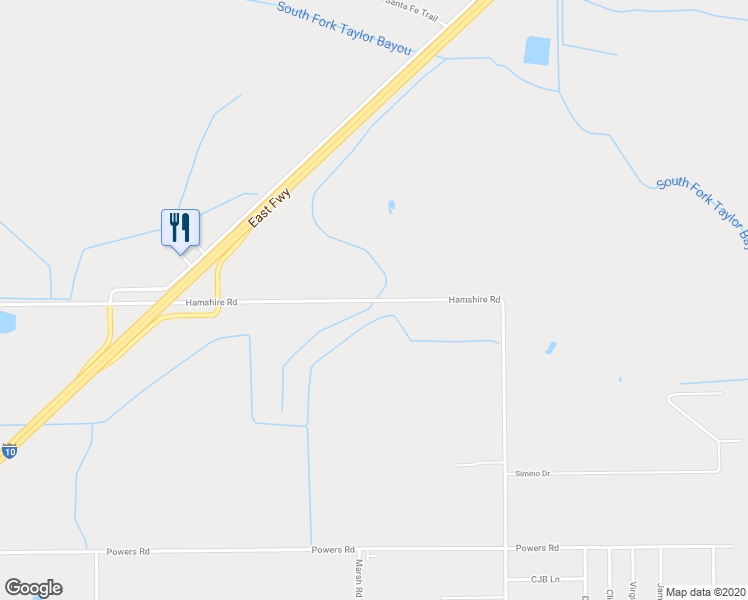 map of restaurants, bars, coffee shops, grocery stores, and more near 14532 Hamshire Road in Hamshire