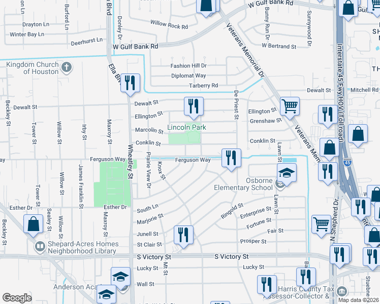 map of restaurants, bars, coffee shops, grocery stores, and more near 966 Randolph Street in Houston