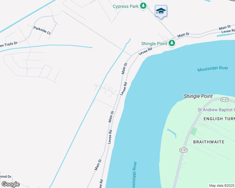 map of restaurants, bars, coffee shops, grocery stores, and more near 2812 Main Street in Belle Chasse