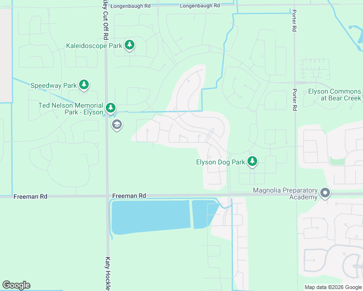 map of restaurants, bars, coffee shops, grocery stores, and more near Freeman Road in Katy