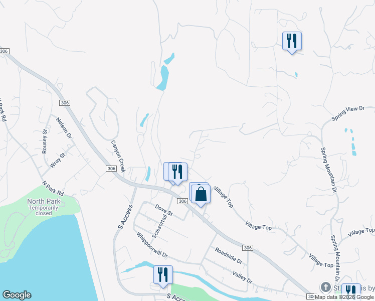 map of restaurants, bars, coffee shops, grocery stores, and more near 425 Oriole Trail in Canyon Lake