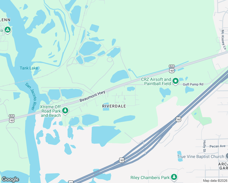 map of restaurants, bars, coffee shops, grocery stores, and more near 1333 Cherry Lane in Crosby