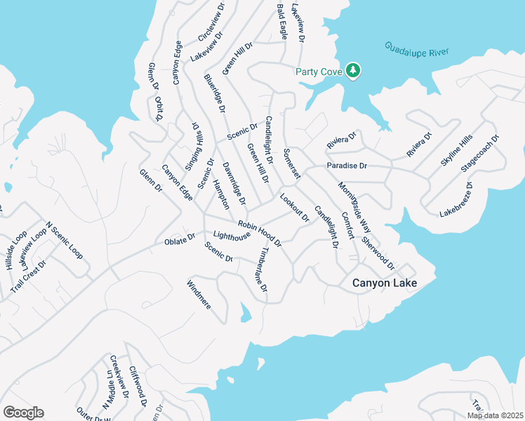 map of restaurants, bars, coffee shops, grocery stores, and more near 433 Lighthouse in Canyon Lake