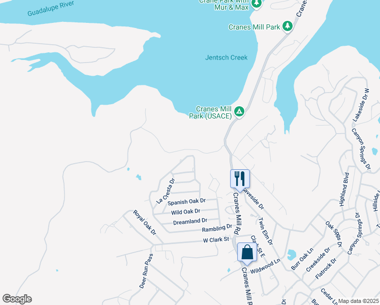 map of restaurants, bars, coffee shops, grocery stores, and more near 957 Rambling Drive in Canyon Lake