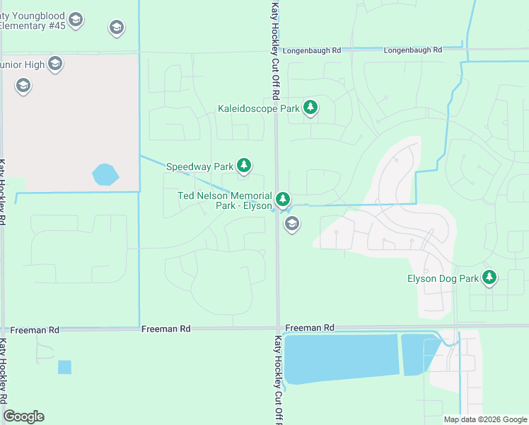 map of restaurants, bars, coffee shops, grocery stores, and more near 7415-7999 Katy Hockley Cut Off Road in Katy