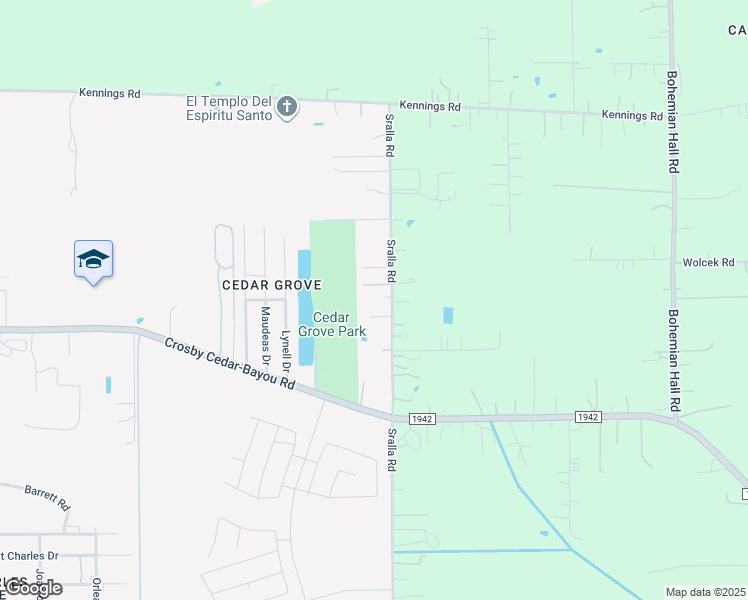 map of restaurants, bars, coffee shops, grocery stores, and more near 13535 Sralla Road in Crosby