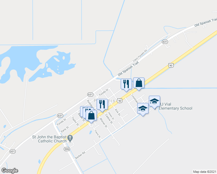map of restaurants, bars, coffee shops, grocery stores, and more near 106 Fonda Street in Paradis