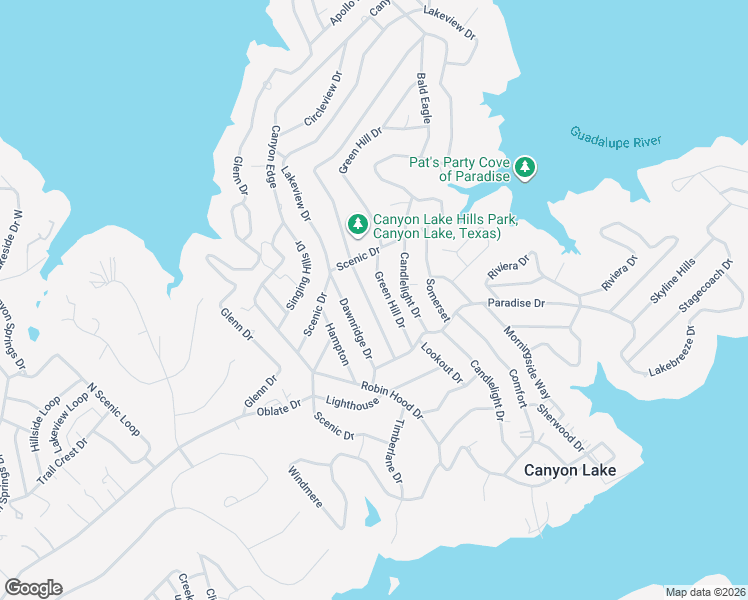 map of restaurants, bars, coffee shops, grocery stores, and more near 1200 Blueridge Drive in Canyon Lake