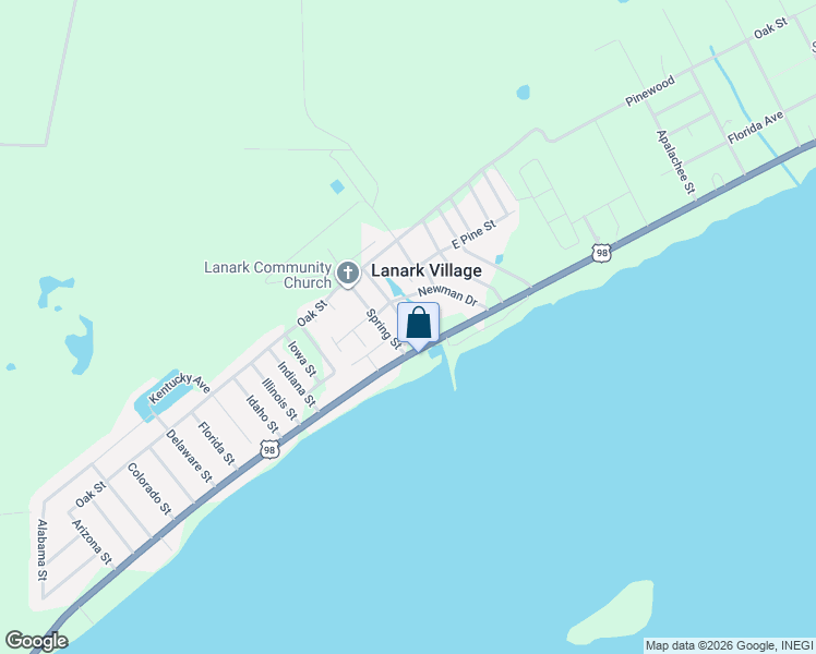 map of restaurants, bars, coffee shops, grocery stores, and more near 102 Elm Street in Carrabelle