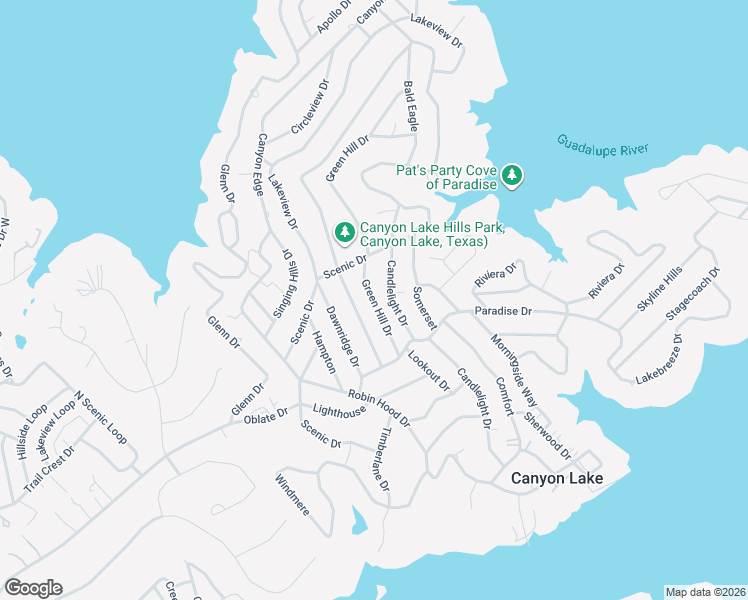 map of restaurants, bars, coffee shops, grocery stores, and more near 1200 Blueridge Drive in Canyon Lake