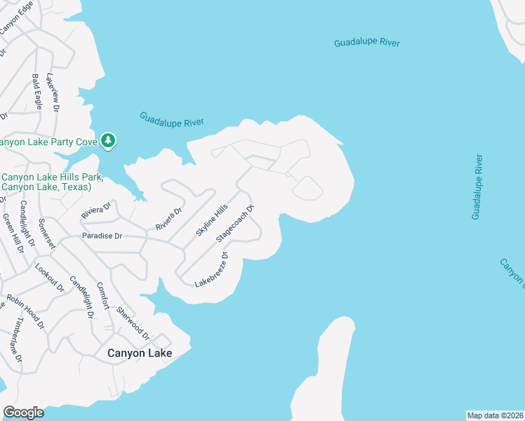 map of restaurants, bars, coffee shops, grocery stores, and more near 1216 Lakebreeze Drive in Canyon Lake