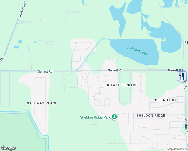 map of restaurants, bars, coffee shops, grocery stores, and more near 15403 Winding Boardwalk Way in Houston