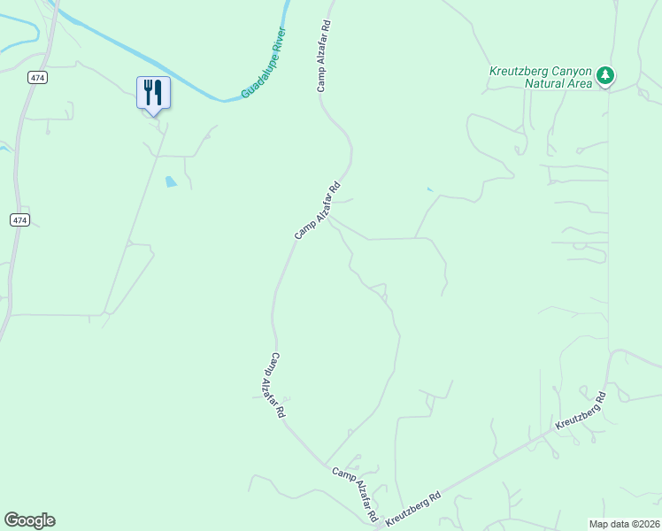 map of restaurants, bars, coffee shops, grocery stores, and more near 107 Camp Alzafar Rd in Boerne