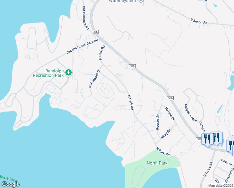 map of restaurants, bars, coffee shops, grocery stores, and more near 1071 Spitz Kegel View Drive in Canyon Lake