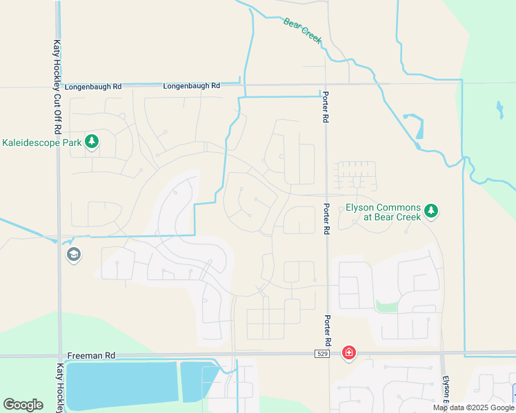 map of restaurants, bars, coffee shops, grocery stores, and more near Porter Road in Katy