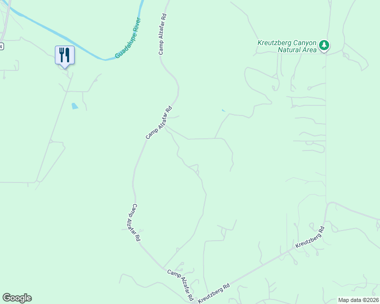 map of restaurants, bars, coffee shops, grocery stores, and more near 107 Camp Alzafar Road in Boerne