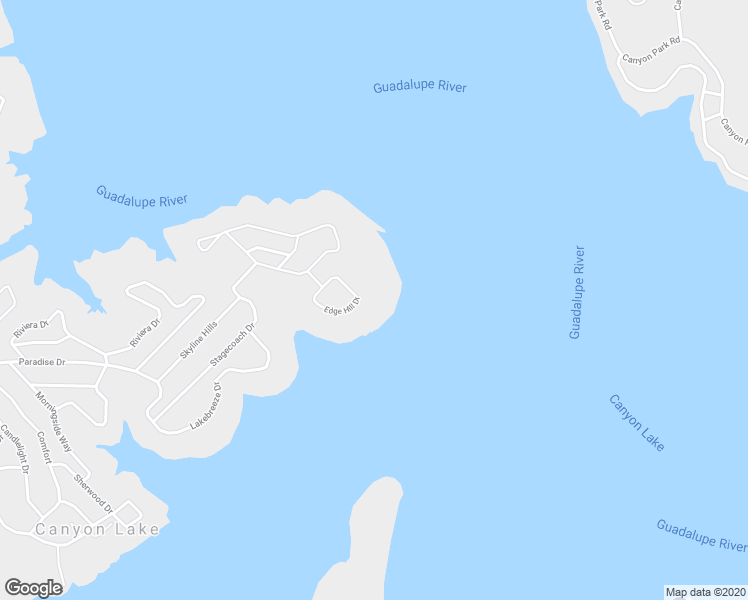 map of restaurants, bars, coffee shops, grocery stores, and more near 338 Edge Hill Drive in Canyon Lake