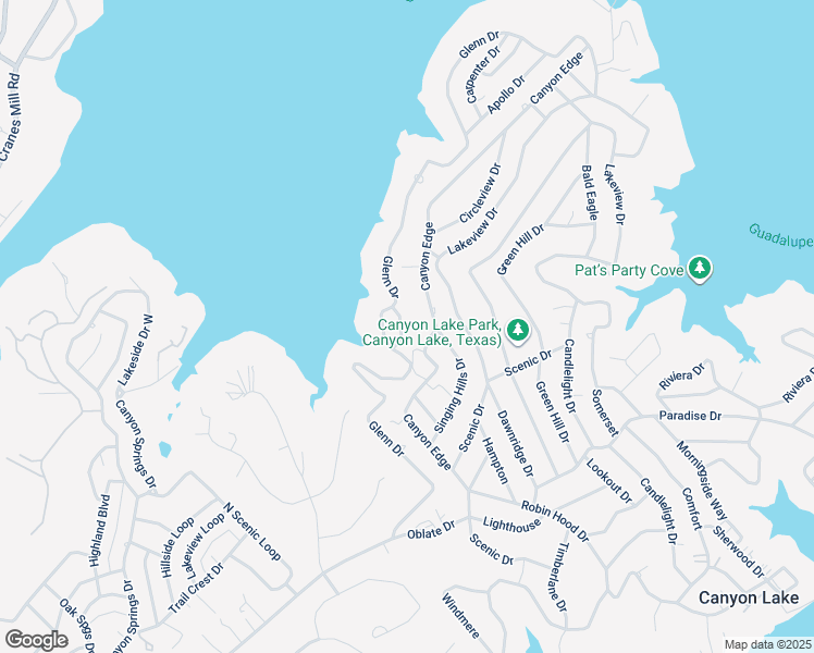 map of restaurants, bars, coffee shops, grocery stores, and more near 907 Canyon Edge in Canyon Lake