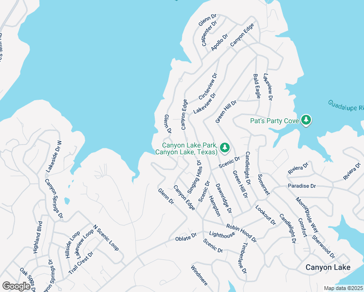 map of restaurants, bars, coffee shops, grocery stores, and more near 907 Canyon Edge in Canyon Lake