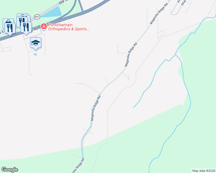 map of restaurants, bars, coffee shops, grocery stores, and more near 701 Magnolia Ridge Road in Boutte