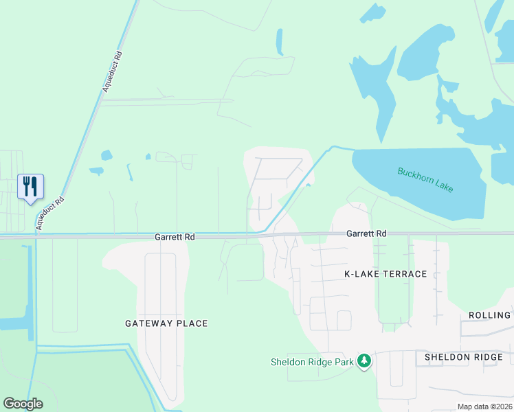 map of restaurants, bars, coffee shops, grocery stores, and more near 11702 Padok Road in Houston