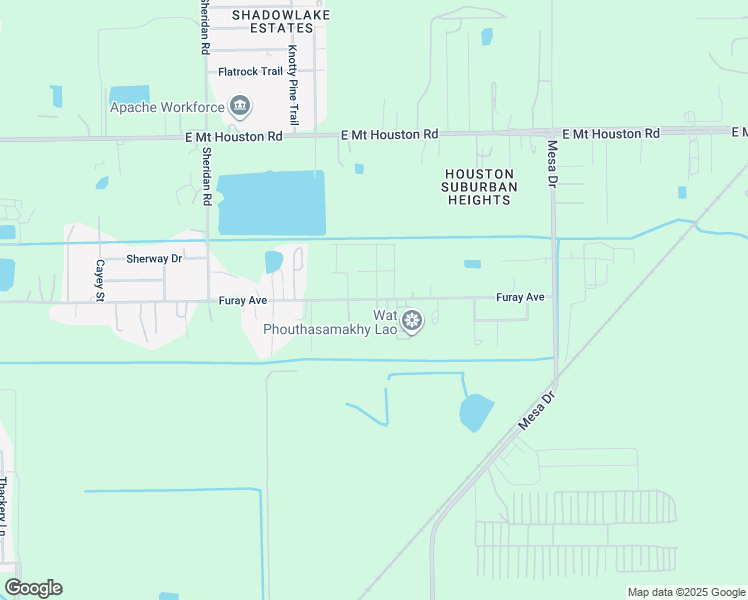 map of restaurants, bars, coffee shops, grocery stores, and more near 8668 Furay Avenue in Houston