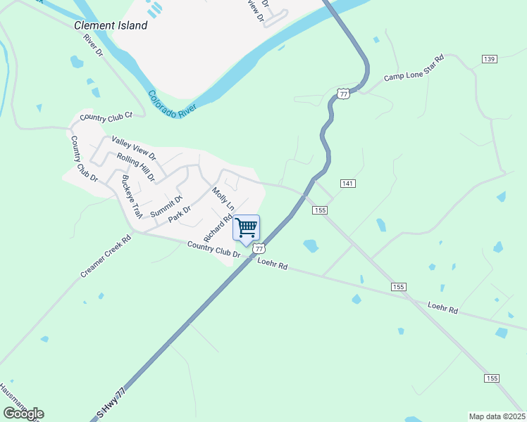 map of restaurants, bars, coffee shops, grocery stores, and more near 145 State Loop 92 in La Grange
