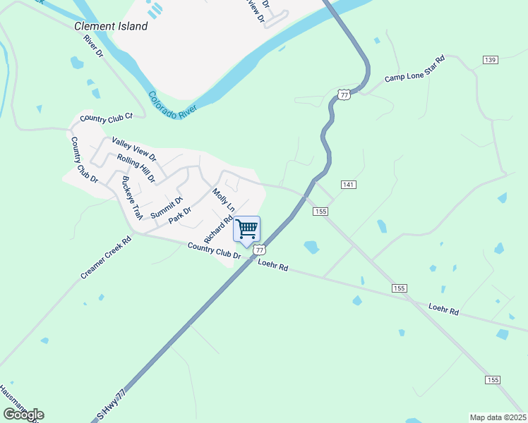 map of restaurants, bars, coffee shops, grocery stores, and more near 145 State Loop 92 in La Grange