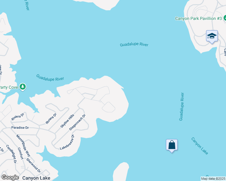 map of restaurants, bars, coffee shops, grocery stores, and more near 1458 Stagecoach Drive in Canyon Lake