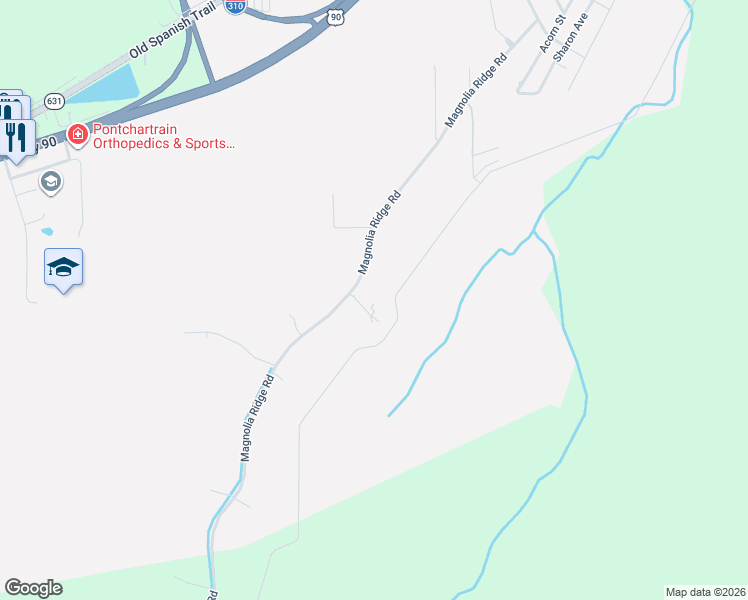 map of restaurants, bars, coffee shops, grocery stores, and more near 653 Magnolia Ridge Road in Boutte