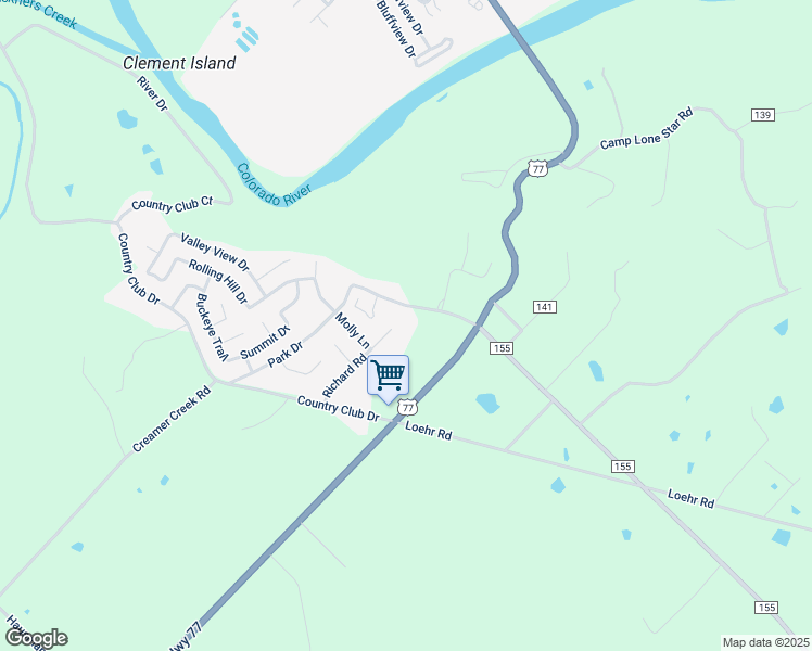 map of restaurants, bars, coffee shops, grocery stores, and more near 145 State Loop 92 in La Grange