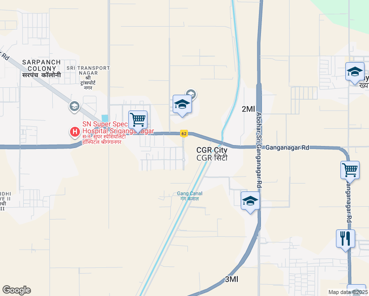map of restaurants, bars, coffee shops, grocery stores, and more near Rajasthan State Highway 7B in 2Ml