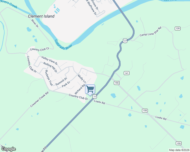 map of restaurants, bars, coffee shops, grocery stores, and more near 145 State Loop 92 in La Grange