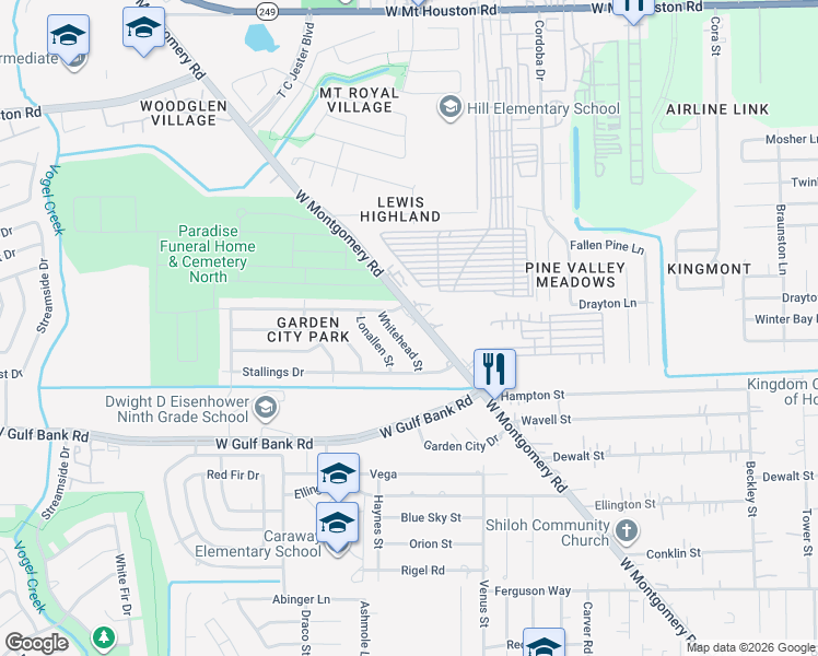 map of restaurants, bars, coffee shops, grocery stores, and more near in Houston