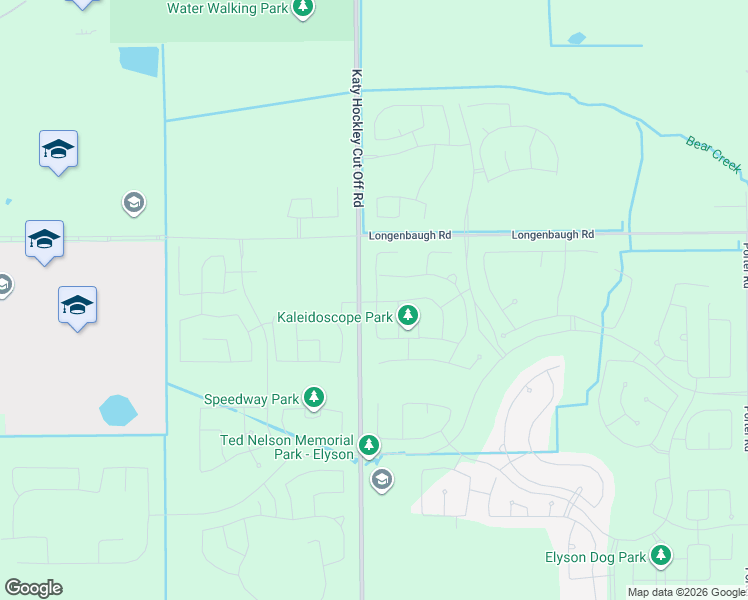 map of restaurants, bars, coffee shops, grocery stores, and more near 7414-7998 Katy Hockley Cut Off Road in Katy