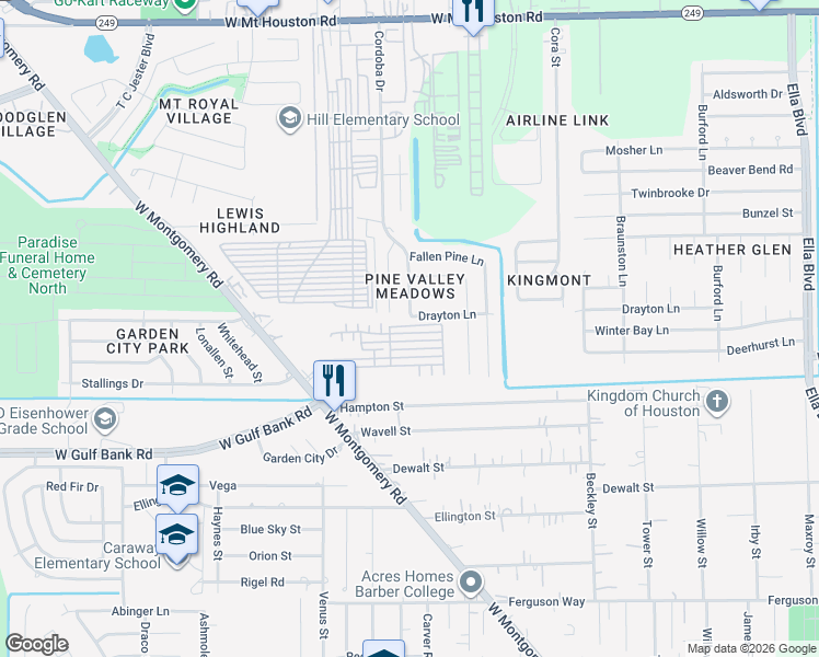 map of restaurants, bars, coffee shops, grocery stores, and more near 204 Joyce Street in Houston