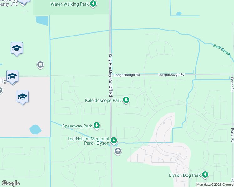 map of restaurants, bars, coffee shops, grocery stores, and more near 7414-7998 Katy Hockley Cut Off Road in Katy