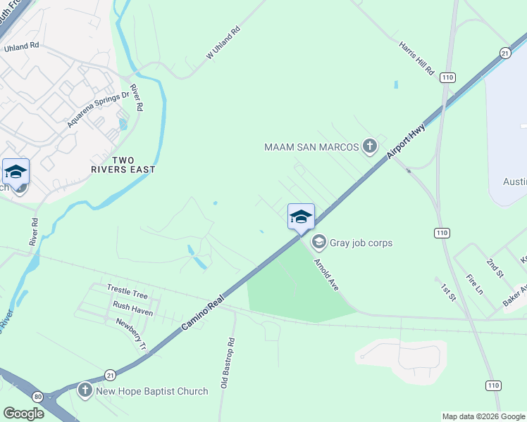 map of restaurants, bars, coffee shops, grocery stores, and more near 129 Bogie Drive in San Marcos