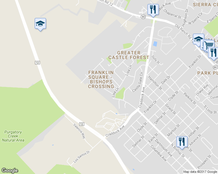 map of restaurants, bars, coffee shops, grocery stores, and more near 2017 Ridge View Drive in San Marcos
