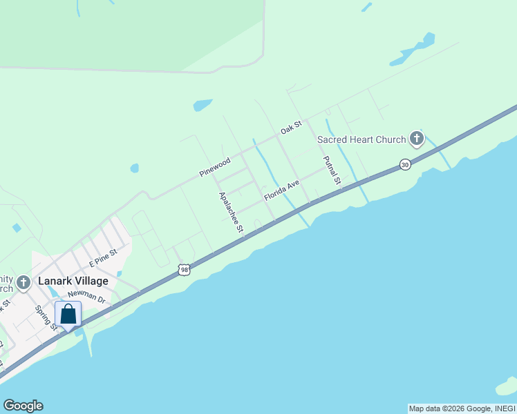 map of restaurants, bars, coffee shops, grocery stores, and more near 114 Franklin Street in Carrabelle