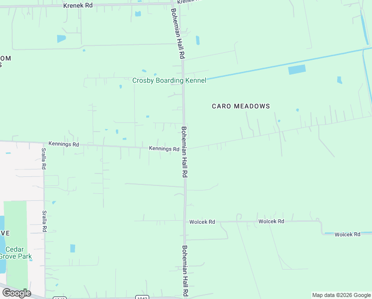 map of restaurants, bars, coffee shops, grocery stores, and more near 2903 Kennings Rd in Crosby