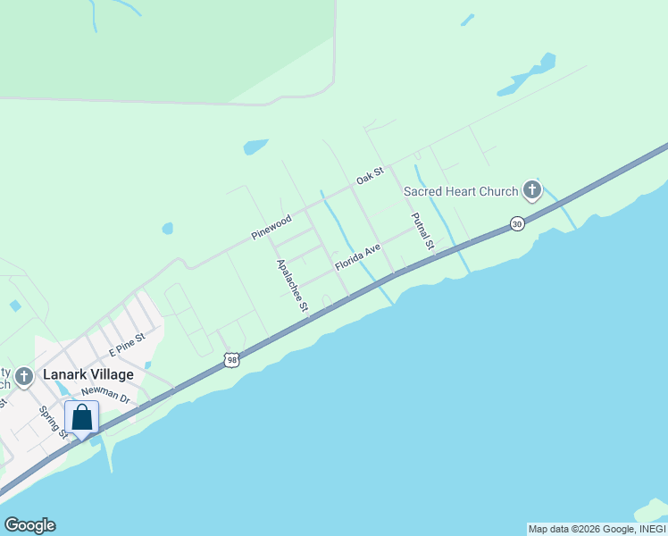 map of restaurants, bars, coffee shops, grocery stores, and more near 114 Franklin Street in Carrabelle