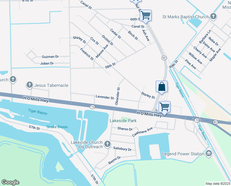 map of restaurants, bars, coffee shops, grocery stores, and more near 2230 Lavender Street in Port Arthur