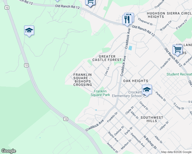 map of restaurants, bars, coffee shops, grocery stores, and more near 2013 Ramona Circle in San Marcos